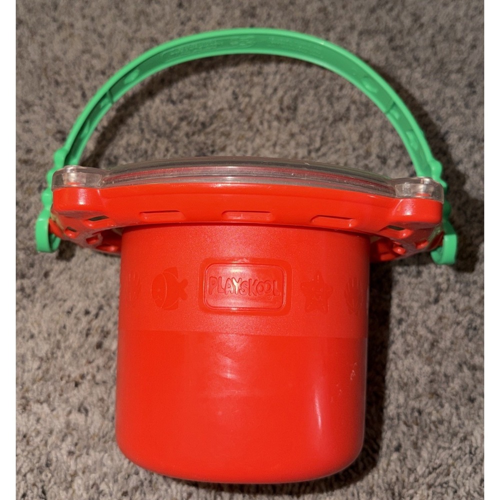Vintage Playskool Sand Bucket‎ Red Pail 1991 Red